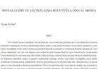 SOSYALLEŞME VE YALNIZLAŞMA BOYUTUYLA SOSYAL MEDYA