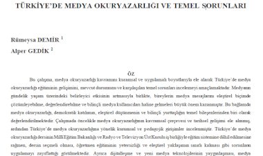 TÜRKİYE’DE MEDYA OKURYAZARLIĞI VE TEMEL SORUNLARI